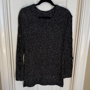 Rock & Republic Black and White Speckled Tunic Sweater